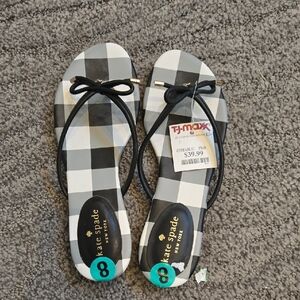 Kate Spade Black and White Checkered Women's Sandals